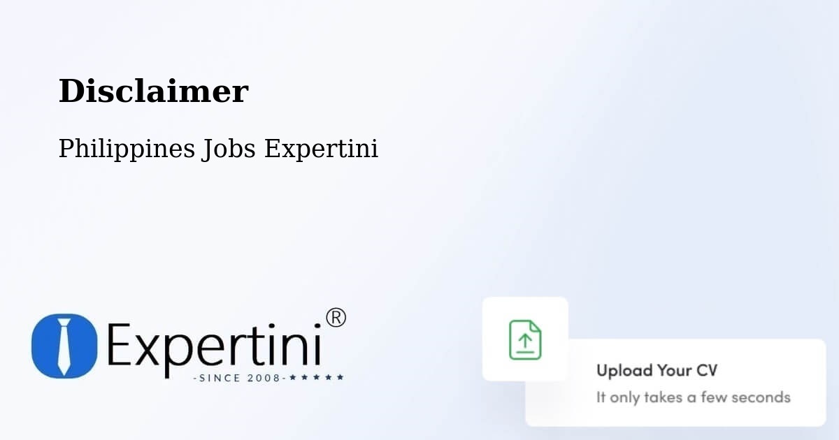 Disclaimer – Kamanga - Philippines Jobs Expertini